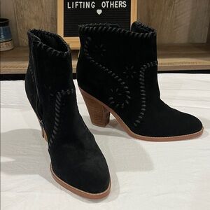 Ivanka Trump Black Suede Heeled Boots